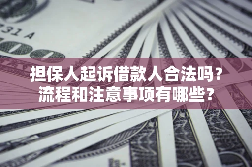 济南担保人起诉借款人合法吗？流程和注意事项有哪些？